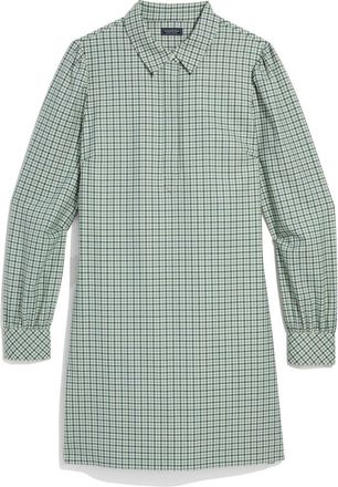Vineyard Vines Long Sleeve Plaid Wool Blend Popover Shirtdress in Quinn Plaid Balsam at Nordstrom, Size X-Small