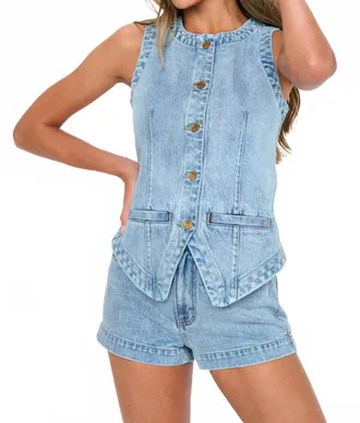 Show me your Mumu Womens Pacifica Shorts In Slate Indigo