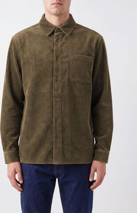 A.P.C. A. P.C. Giacca a camicia corta in velluto a coste con tasche a toppa