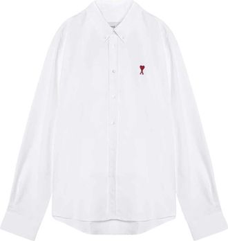 Ami Lange mouw overhemd - Heren - Casual Overhemden - Wit - M - Overhemden