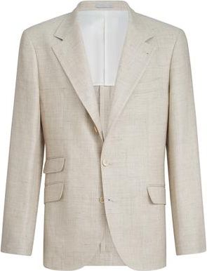 Brunello Cucinelli Hopsack deconstructed blazer in Sand at Nordstrom, Size 52 It