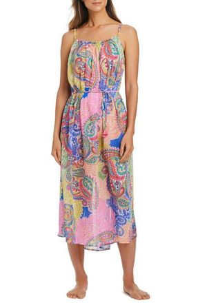Bleu Rod Beattie Paisley Print Off the Shoulder Cover-Up Dress in Multi at Nordstrom, Size Medium