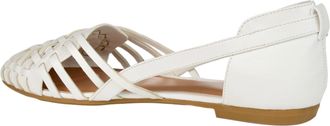 Journee Collection Ekko Woven Huarache Flats White EKKO-WHT Womens