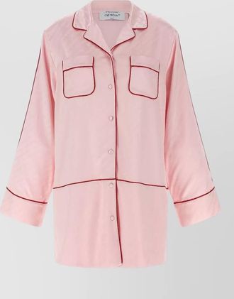 Off-white jacquard satin shirt