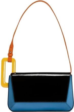 Generic NYSDM Niche Trendy Womens Shoulder Bag Geometric Acrylic Blocking Color Patchwork Fashionable Compact Underarm Bag