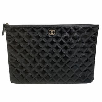 Chanel Black Patent Leather Clutch Bag (Pre-Owned)