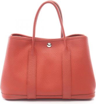 Herm&egrave;s Bordeaux Country Leather Leather Handbag Tote Bag (Pre-Owned)