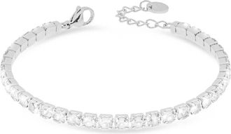 Freddy Bracciale Tennis in Argentato con Gemme Bianche