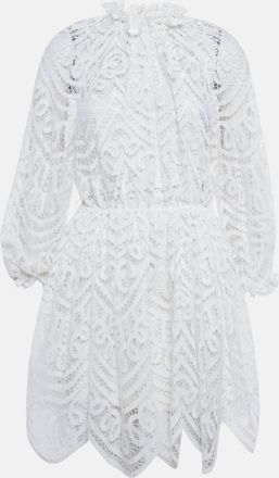 Zimmermann White Battenburg Lace Bonita Mini Dress