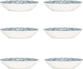 10 Strawberry Street Set Of 6 Mediterranean Blue Dinner Bowls