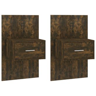 vidaXL Comodini A Muro 2 Pz Rovere Fumo - Vidaxl