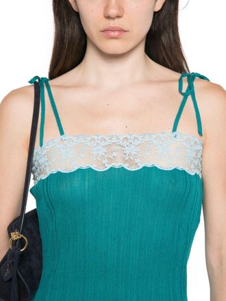 Chlo&eacute; Wool Knit Mini Dress - Teal
