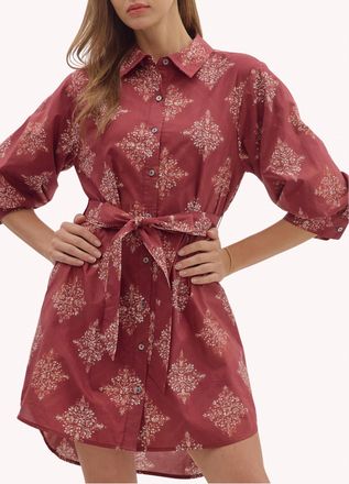 Entro Millie Dress In Burgundy