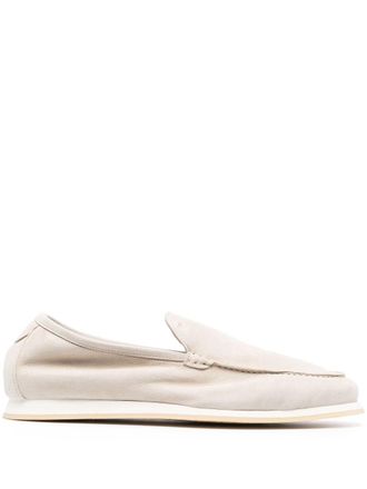 Fedeli slipper suede loafers - men - Rubber/Calf Suede/Calf Leather - 40 - Neutrals