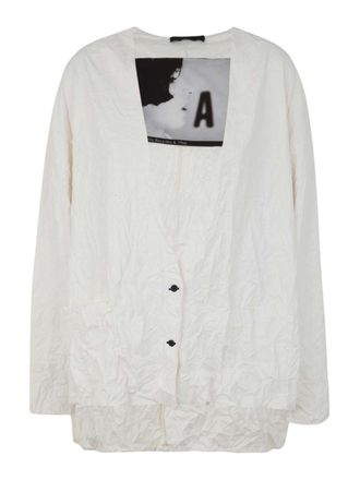 Maria Calderara Crinkled faux leather sweater