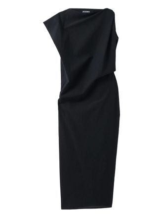 Jacquemus draped midi dress - Nero