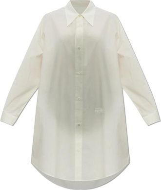 Maison Margiela Jurk in overhemdstijl - Dames - Shirt Kleedjes - Wit - M - Katoen - Kleedjes