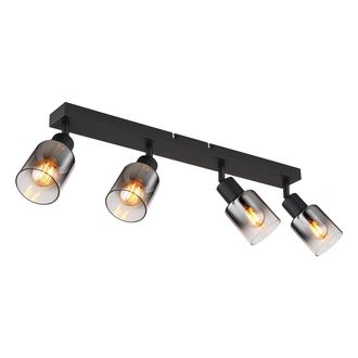 Globo Lighting Foco - Hubertus - Negro - Vidrio Metal Vidrio Ahumado - - Globo