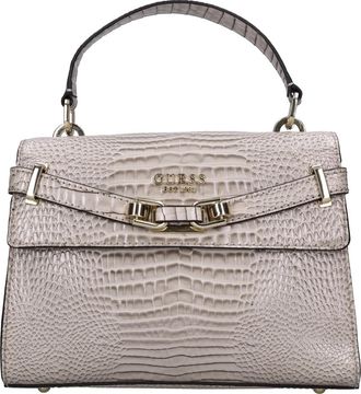 Guess Silvye Top Handle Flap - Dames - Handtassen - Grijs - ONE Size - Leer - Tassen