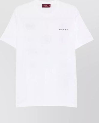 Gucci logo-print embroidered cotton crew-neck t-shirt