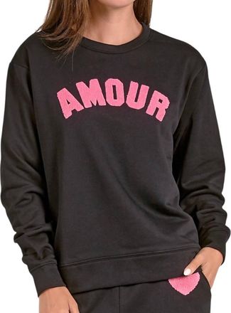 Elan Amour Sweatshirt In Black/pink