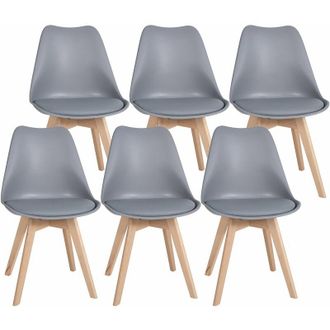 Clp Clp - Juego De 6 Sillas De Comedor Ramsey Gris