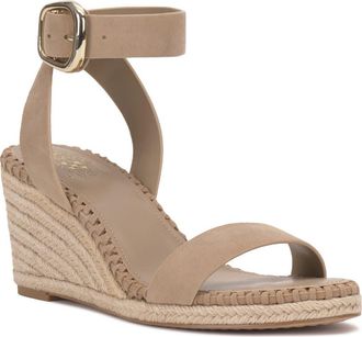 Vince Camuto Fainel Espadrille Ankle Strap Platform Wedge Sandal in Tortilla at Nordstrom, Size 7.5