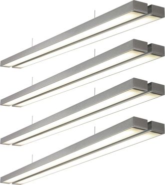 Loops 4 PACK Twin Commercial LED Suspension Light - 1494 x 156mm - 2 x 26W CCT LED