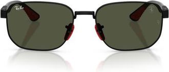 Ray-Ban 59mm Ferrari Irregular Sunglasses in Matte Black /Green at Nordstrom