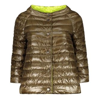 Herno Down Jackets, female, Green, Size: XS Nylon Ultralight Reversible Jacket