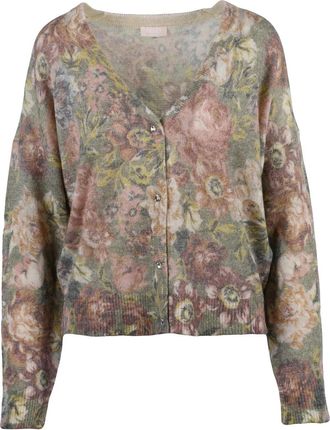 Liu Jo Multicolor Floral Pattern V-Neck Cardigan