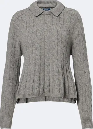 Polo Ralph Lauren Cable-knit wool and cashmere polo sweater