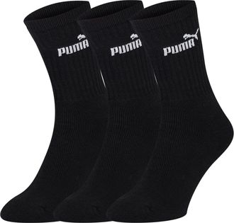 Puma Mens 3 Pack Crew Socks Black 9-11