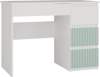 Topeshop Meso - Escritorio/habitaci&oacute;n Infantil De Estilo Moderno - 98x51x76 Cm - 4 Cajones A La Derecha - Blanco Y Verde