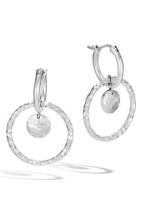John Hardy Dot Hammered Interlink Earrings in Silver at Nordstrom Rack