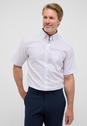 Eterna Kurzarmhemd ETERNA MODERN FIT, Herren, Gr. M, US-Gr&ouml;ssen, blau, 50% Baumwolle, 50% Lyocell, tailliert, Hemden Kurzarmhemd, EASY IRON (b&uuml;gelleicht)