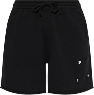 Palm Angels Korte Broeken, Heren, Zwart, XS, Katoen, Katoenen shorts met zak