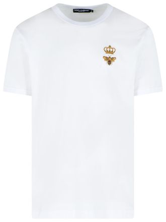 Dolce & Gabbana Wei&szlig;es T-Shirt aus Viskosemischung