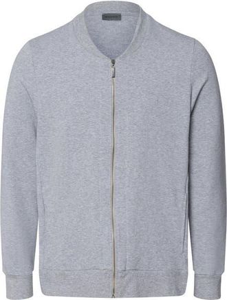Hanro Natural Living Organic Cotton Zip-Up Jacket in Grey Melange at Nordstrom, Size Xx-Large