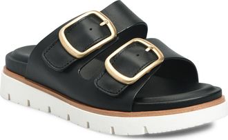 S&ouml;fft Gabby Platform Slide Sandal in Black at Nordstrom, Size 7.5