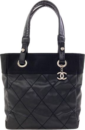 Chanel Black Coated Canvas Tote Bag (Pre-Owned)