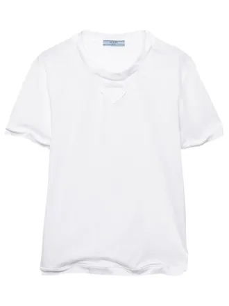 Prada Cotton Jersey T-Shirt With Shapeable Hem Clothing