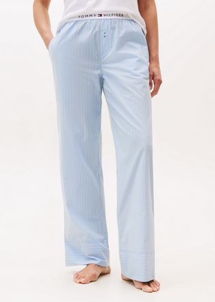 Tommy Hilfiger Loungehose POPLIN PANTS, Damen, Gr. XL (42/44), N-Gr, blau (sile stp vessel blau), Popeline, Obermaterial: 100% Baumwolle, TOMMY HILFIGER UNDERWEAR, B