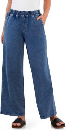 HINT OF BLU Pull-On Wide Leg Knit Jeans in Perfect Denim at Nordstrom, Size X-Small
