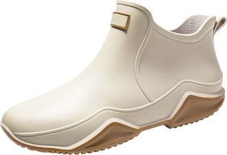 Generic Men Women Rain Casual Shoes Short Boots Water Ankle Outdoor Fashion Mens Casual Shoes Wide Mens Dress Shoes (White, 7.5)