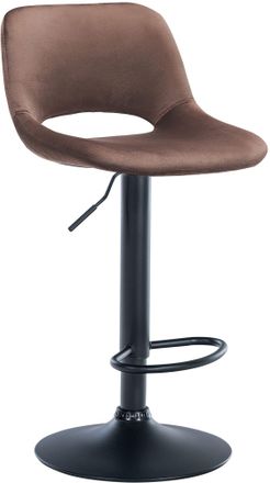 Clp Clp - Taburete De Bar Camden En Terciopelo Marr&oacute;n Metal Negro Mate
