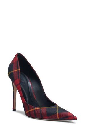 Alexander McQueen Tartan Pointed Toe Pump in Red at Nordstrom, Size 8.5Us