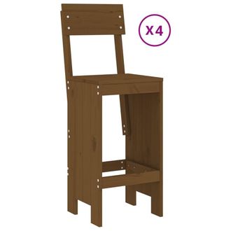 Berkfield Home Beautiful 5 Piece Garden Bar Set Honey Brown Solid Wood Pine