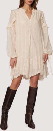 Lost + Wander Poetry in Bloom Embroidered Long Sleeve Trapeze Minidress in Cream at Nordstrom, Size X-Small