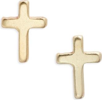 Set & Stones Miles Cross Stud Earrings in Gold at Nordstrom